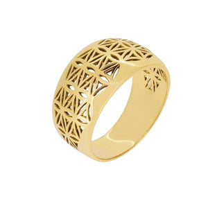 Bague fleur de vie en or jaune 18 carats.-Bagues or et argent-Marque:Référence: L0.4Métal: Or jauneTitre: 18 caratsPoids du métal: 5,00 GrComment choisir sa taille de doigt:cliquer pour découvrir notre guide des tailles imprimable-DIAM'S- -DIAM'S NC
