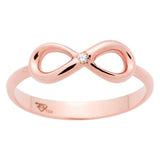 Bague infinity en or rose serti d'un diamant.-Bagues diamants-Marque:Référence: D9.49-ROMétal: Or roseTitre: 18 caratsPoids du métal: 2,00 GrType de pierre: Diamant(s)Poids: 0,01 CtForme - taille: Taille brillantCouleur: FPureté: SI1Comment choisir sa taille de doigt:cliquer pour découvrir notre guide des tailles imprimable-DIAM'S- -DIAM'S NC