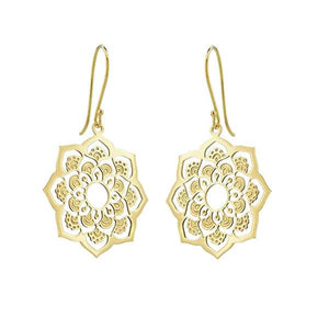 Boucles d'oreilles pendante mandala en or jaune.-Boucles d'oreilles or et argent-Marque:Référence: L6.59Métal: Or jauneTitre: 18 caratsPoids du métal: 2,60 Gr-DIAM'S- -DIAM'S NC