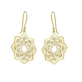 Boucles d'oreilles pendante mandala en or jaune.-Boucles d'oreilles or et argent-Marque:Référence: L6.59Métal: Or jauneTitre: 18 caratsPoids du métal: 2,60 Gr-DIAM'S- -DIAM'S NC