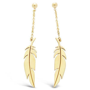 Boucles d'oreilles plumes pendantes en or jaune.-Boucles d'oreilles or et argent-Marque:Référence: L6.7M tal: Or jauneTitre: 18 caratsPoids du m tal: 1,80 Gr-DIAM'S- -DIAM'S NC