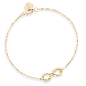 Bracelet Infinity en or jaune serti d'un diamant.-Bracelets diamants-Marque:Référence: D4.46Métal: Or jauneTitre: 18 caratsPoids du métal: 1,80 GrType de pierre: Diamant(s)Poids: 0,01 CtForme - taille: Taille brillantCouleur: FPureté: SI1-DIAM'S- -DIAM'S NC