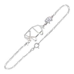Bracelet éléphants Origami en argent.-Bracelets or et argent-Marque:Référence: L4.28-AMétal: ArgentTitre: 925Poids du métal: 2,80 Gr-DIAM'S- -DIAM'S NC