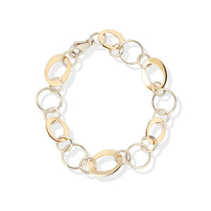 Bracelet en argent 925 et or jaune 18 carats-Bracelets or et argent-Marque: Référence: L4.14-OJ-AMétal: Or jauneTitre: 18 caratsPoids du métal: 8,70 Gr-DIAM'S- -DIAM'S NC