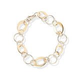 Bracelet en argent 925 et or jaune 18 carats-Bracelets or et argent-Marque: Référence: L4.14-OJ-AMétal: Or jauneTitre: 18 caratsPoids du métal: 8,70 Gr-DIAM'S- -DIAM'S NC