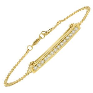 Bracelet en or jaune serti de diamants.-Bracelets diamants-Marque:Référence: D4.15M tal: Or jauneTitre: 18 caratsPoids du m tal: 3,70 GrType de pierre: Diamant(s)Poids: 0,28 CtForme - taille: Taille brillantCouleur: FPuret : SI1Type de pierre (2): Poids (2): Forme - taille (2): Couleur (2): Puret (2):-DIAM'S- -DIAM'S NC