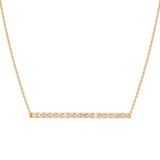 Collier barrette en or jaune serti de diamants.-Pendentifs & Colliers diamants-Marque:Référence: D3.188Métal: Or jauneTitre: 18 caratsPoids du métal: 2,50 GrType de pierre: Diamant(s)Poids: 0,16 CtForme - taille: Taille brillantCouleur: FPureté: SI1-DIAM'S- -DIAM'S NC