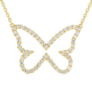 Collier papillon en or jaune serti de diamants.-Pendentifs & Colliers diamants-Marque:Référence: D3.112Métal: Or jauneTitre: 18 caratsPoids du métal: 3,00 GrType de pierre: Diamant(s)Poids: 0,16 CtForme - taille: Taille brillantCouleur: FPureté: SI1-DIAM'S- -DIAM'S NC