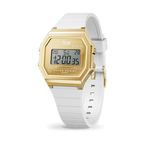 ICE digit retro - Metal gold mirror - White - Small-Montres femme-Marque:Référence: 022733-ICE WATCH- -DIAM'S NC
