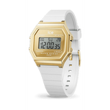 ICE digit retro - Metal gold mirror - White - Small-Montres femme-Marque:Référence: 022733-ICE WATCH- -DIAM'S NC