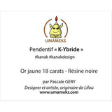 Pendentif K-YBRIDE petit model Pascale GERY en or jaune 18 carats-Pendentifs flèche faitière-Marque:Référence: L5.135-REMétal: Or jauneTitre: 18 caratsPoids du métal: 1,30 Gr-UMAMEKS- -DIAM'S NC