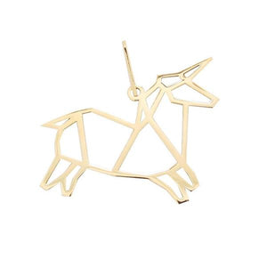 Pendentif Origami Licorne en or jaune 18 carats.-Pendentifs Origami-Marque:Référence: LICORNEMétal: Or jauneTitre: 18 caratsPoids du métal: 1,10 Gr-DIAM'S- -DIAM'S NC