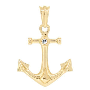Pendentif ancre marine en or jaune serti d'un diamant.-Pendentifs & Colliers diamants-Marque:Référence: D3.164Métal: Or jauneTitre: 18 caratsPoids du métal: 5,40 GrType de pierre: Diamant(s)Poids: 0,04 CtForme - taille: Taille brillantCouleur: FPureté: SI1-DIAM'S- -DIAM'S NC