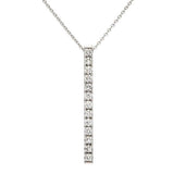 Pendentif barrette en or blanc serti de diamants.-Pendentifs & Colliers diamants-Marque:Référence: D3.128-OBMétal: Or blancTitre: 18 caratsPoids du métal: 2,90 GrType de pierre: Diamant(s)Poids: 0,78 CtForme - taille: Taille brillantCouleur: FPureté: SI1-DIAM'S- -DIAM'S NC