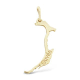 Pendentif carte Ouvéa en or jaune.-Pendentifs carte du caillou et des iles-Marque:Référence: L5.45Métal: Or jauneTitre: 18 caratsPoids du métal: 0,50 Gr-DIAM'S- -DIAM'S NC