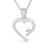 Pendentif coeur en or blanc serti d'un diamant.-Pendentifs & Colliers diamants-Marque:Référence: D3.77-OBMétal: Or blancTitre: 18 caratsPoids du métal: 2,20 GrType de pierre: Diamant(s)Poids: 0,04 CtForme - taille: Taille brillantCouleur: FPureté: SI1-DIAM'S- -DIAM'S NC