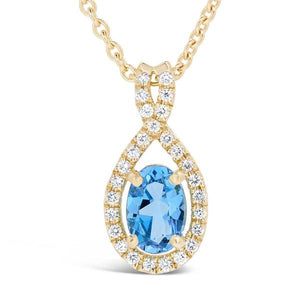 Pendentif en or jaune sertie d'une topaze et de diamants.-Pendentifs & Colliers pierres précieuses-Marque:Référence: D3.153-TOM tal: Or jauneTitre: 18 caratsPoids du m tal: 1,00 GrType de pierre: TopazePoids: 0,60 CtForme - taille: Taille ovaleCouleur: BleuPuret : Type de pierre (2): Diamant(s)Poids (2): 0,09 CtForme - taille (2): Taille brillantCouleur (2): FPuret (2): SI1-DIAM'S- -DIAM'S NC