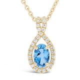 Pendentif en or jaune sertie d'une topaze et de diamants.-Pendentifs & Colliers pierres précieuses-Marque:Référence: D3.153-TOM tal: Or jauneTitre: 18 caratsPoids du m tal: 1,00 GrType de pierre: TopazePoids: 0,60 CtForme - taille: Taille ovaleCouleur: BleuPuret : Type de pierre (2): Diamant(s)Poids (2): 0,09 CtForme - taille (2): Taille brillantCouleur (2): FPuret (2): SI1-DIAM'S- -DIAM'S NC