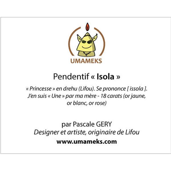 Pendentif flèche ISOLA Pascale GERY en or jaune.-Pendentifs flèche faitière-Marque:Référence: L5.132Métal: Or jauneTitre: 18 caratsPoids du métal: 1,00 Gr-UMAMEKS- -DIAM'S NC