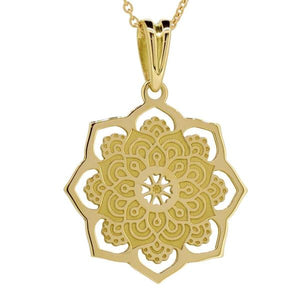 Pendentif mandala en or jaune.-Pendentifs & Colliers or et argent-Marque:Référence: L3.132Métal: Or jauneTitre: 18 caratsPoids du métal: 1,40 Gr-DIAM'S- -DIAM'S NC