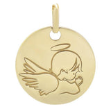 Pendentif médaille ange en or jaune.-Pendentif Religieux-Marque:Référence: L3.194Métal: Or jauneTitre: 18 caratsPoids du métal: 1,00 Gr-DIAM'S- -DIAM'S NC
