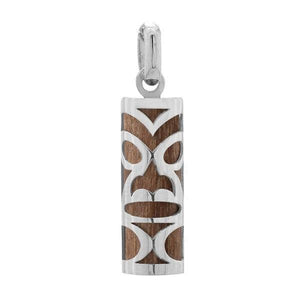 Pendentif tiki chambranle en argent bois de santal de Lifou et sa fiole essance de santal-Pendentifs Tiki-Marque:Référence: L5.99/BS/AMétal: ArgentTitre: 925Poids du métal: 0,40 Gr-DIAM'S- -DIAM'S NC