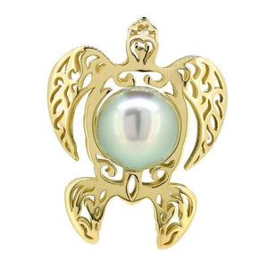 Pendentif tortue ajouré en or jaune et perle de Tahiti.-Pendentifs & Colliers perle-Marque:Référence: L3.50Métal: Or jauneTitre: 18 caratsPoids du métal: 3,40 GrType de pierre: Perle(s) de TahitiForme - taille: DropPureté: A-DIAM'S- -DIAM'S NC