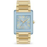WP6 - Metal & clear mix - Gold - Soft blue - 27x38mm-Montres femme-Marque:Référence: 701062-WATCHPEOPLE- -DIAM'S NC