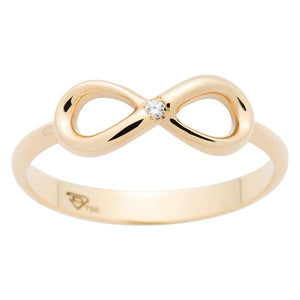 Bague infinity en or jaune sertie d'un diamant.-Bagues diamants-Marque:Référence: D9.49Métal: Or jauneTitre: 18 caratsPoids du métal: 2,20 GrType de pierre: Diamant(s)Poids: 0,01 CtForme - taille: Taille brillantCouleur: FPureté: SI1Comment choisir sa taille de doigt:cliquer pour découvrir notre guide des tailles imprimable-DIAM'S- -DIAM'S NC