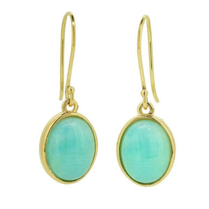 Boucles d'oreilles en or jaune serties d'amazonites-Boucles d'oreilles pierres précieuses-Marque:Référence: D6.128-AMAZMétal: Or jauneTitre: 18 caratsPoids du métal: 1,80 GrType de pierre: AmazonitePoids: 10,00 CtForme - taille: Taille ovale-DIAM'S- -DIAM'S NC