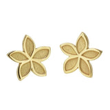 Boucles d'oreilles fleur de frangipanier en or jaune-Boucles d'oreilles or et argent-Marque:Référence: L6.34Métal: Or jauneTitre: 18 caratsPoids du métal: 0,70 Gr-DIAM'S- -DIAM'S NC