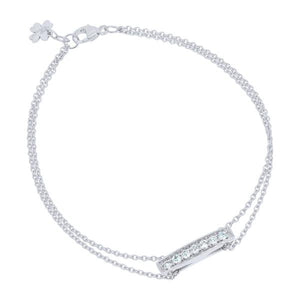 Bracelet en or blanc serti de diamants.-Bracelets diamants-Marque:Référence: D4.11-OBMétal: Or blancTitre: 18 caratsPoids du métal: 2,60 GrType de pierre: Diamant(s)Poids: 0,14 CtForme - taille: Taille brillantCouleur: FPureté: SI1-DIAM'S- -DIAM'S NC