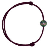 Bracelet petit satin violet et perle de Tahiti-Bracelets perle-Marque:Référence: BRS.7-230-VIType de pierre: Perle(s) de TahitiForme - taille: Cerclée-DIAM'S- BRS.7-230-VI-DIAM'S NC