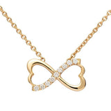 Collier Infinity coeur en or jaune serti de diamants-Pendentifs & Colliers diamants-Marque:Référence: D3.85Métal: Or jauneTitre: 18 caratsPoids du métal: 2,80 GrType de pierre: Diamant(s)Poids: 0,09 CtForme - taille: Taille brillantCouleur: FPureté: SI1-DIAM'S- -DIAM'S NC