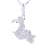 Pendentif carte de Lifou en argent.-Pendentifs carte du caillou et des iles-Marque:Référence: L5.47-AMétal: ArgentTitre: 925Poids du métal: 0,40 Gr-DIAM'S- -DIAM'S NC