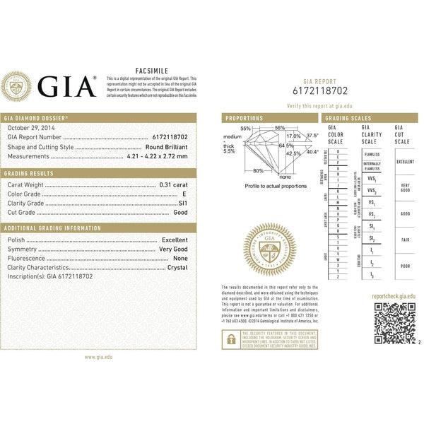 Solitaire en or blanc, diamant certifié GIA-Solitaires-Marque:Référence: D0.54-OB-MMétal: Or blancTitre: 18 caratsPoids du métal: 6,50 GrType de pierre: Diamant certifiéPoids: 0,31 CtForme - taille: Taille brillantCouleur: EPureté: SI1Comment choisir sa taille de doigt:cliquer pour découvrir notre guide des tailles imprimable-DIAM'S- -DIAM'S NC